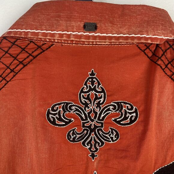 Roar‎ Shirt Orange Signature Edition Embroidered Long Sleeve Shirt Y2K Grunge XL - Picture 13 of 16